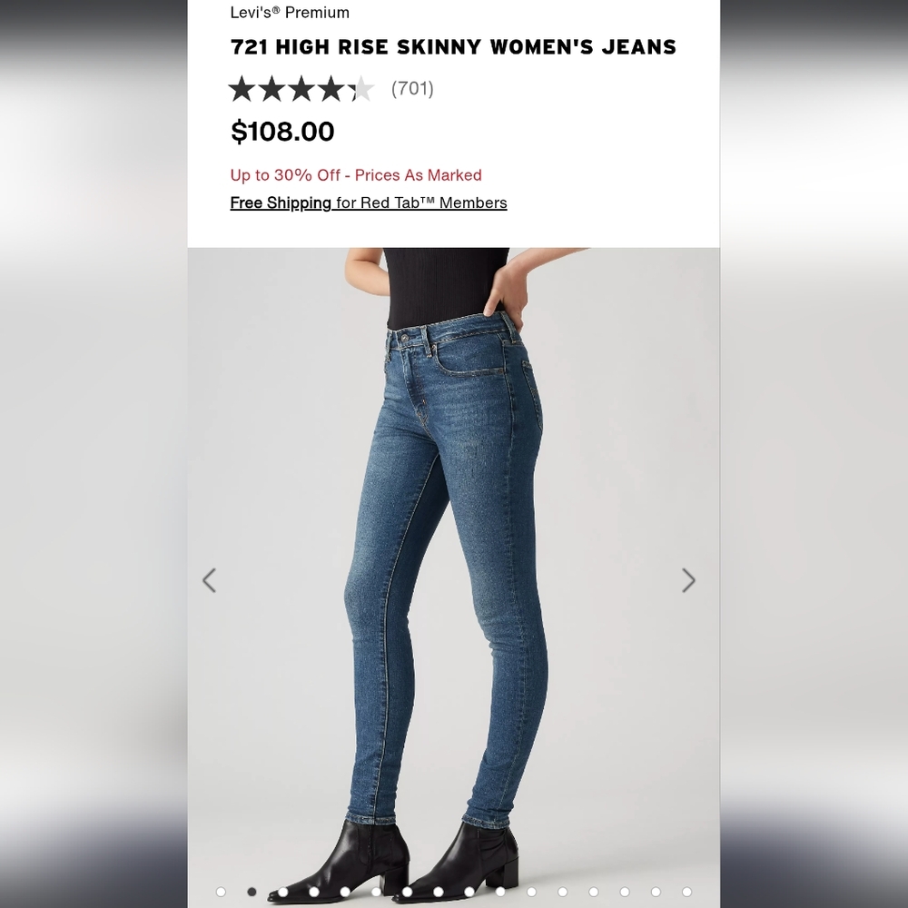 Levi's 721 High Rise Skinny Jean